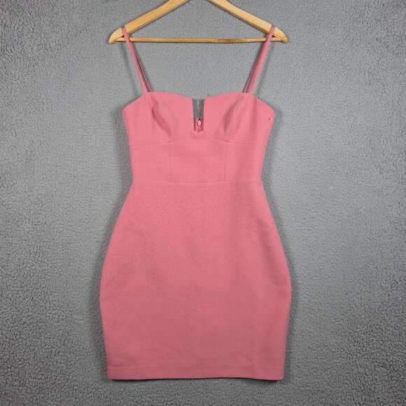 Susana Monaco Mini Dress Small Pink Ponte Pebble Weave Wire Babydoll Barbie NWT - Picture 1 of 14